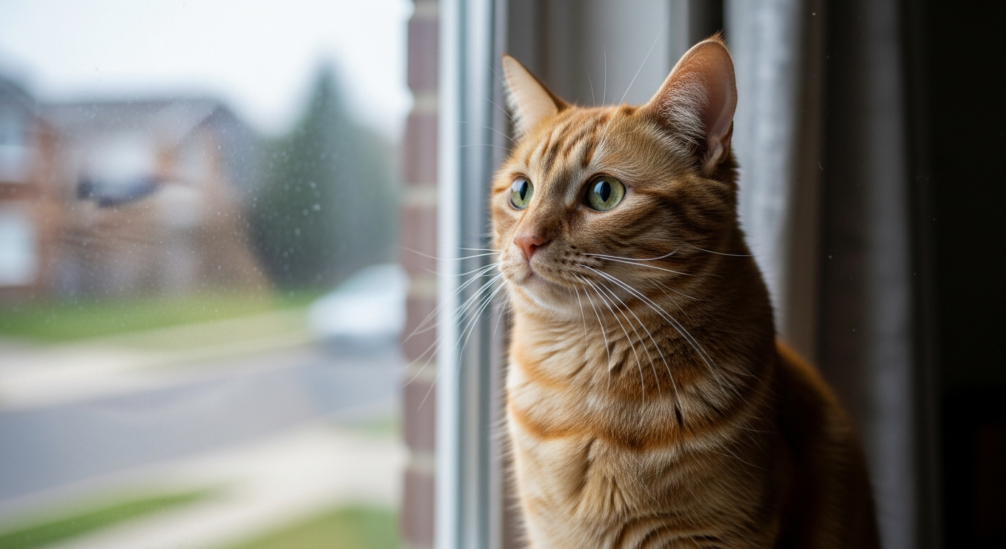 Cat waiting for owner