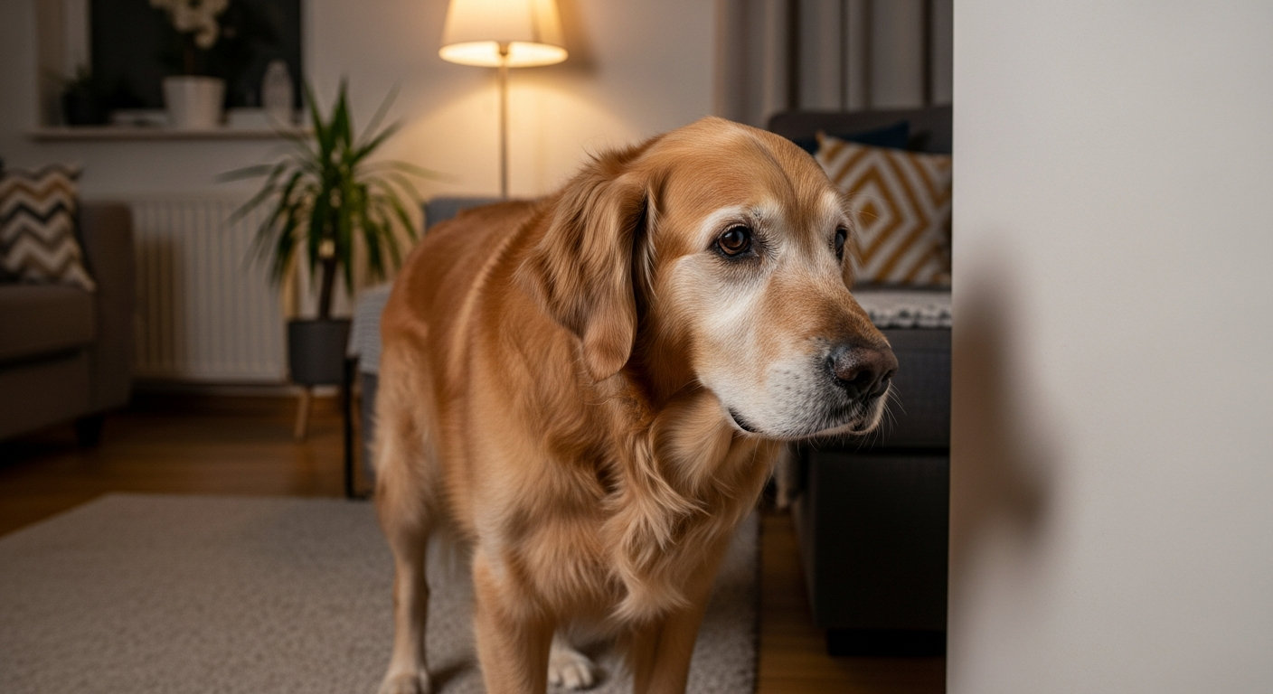 Dog staring at wall disorientation