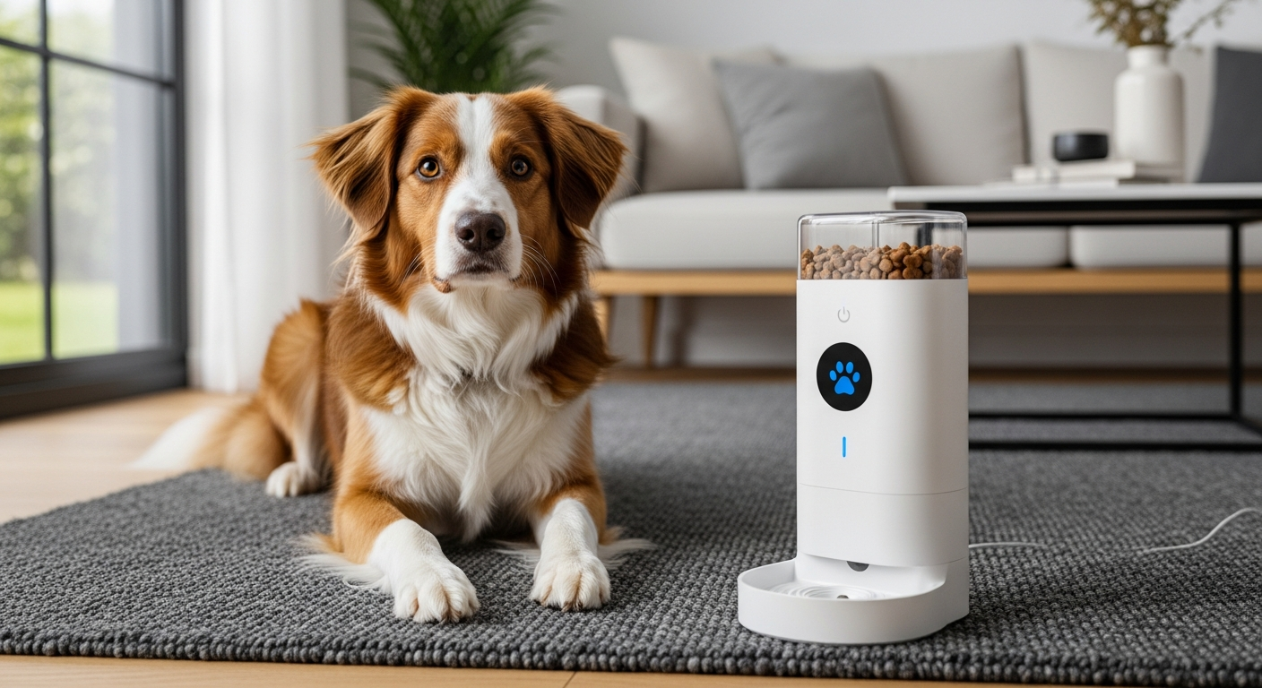 Smart AI training device dispensing treats